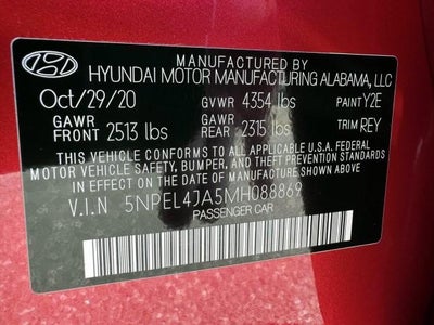 2021 Hyundai SONATA SEL 2.5L